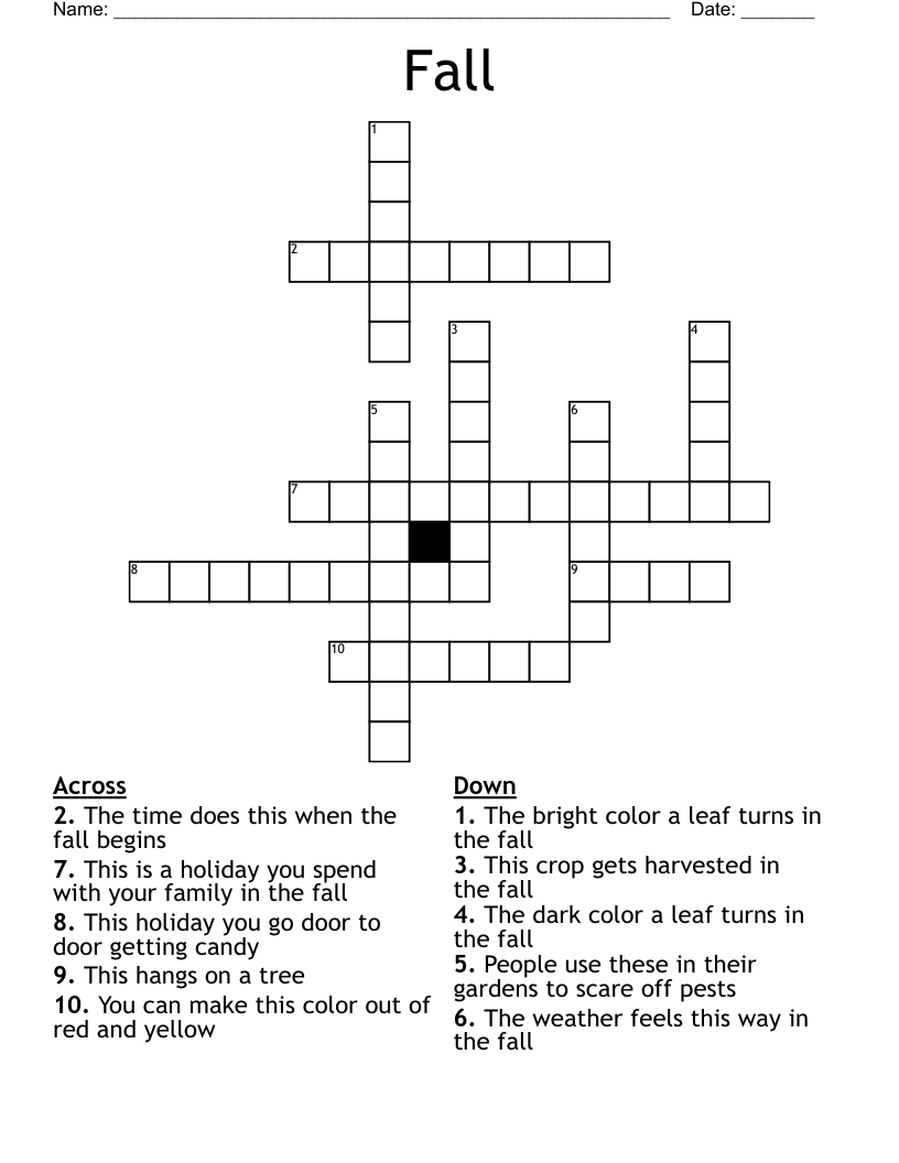 Fall  Crossword