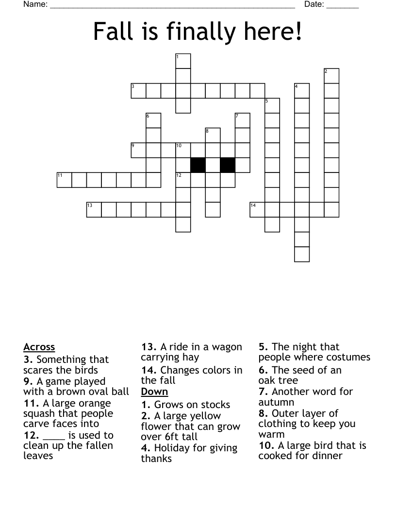 Fall is finally here! Crossword