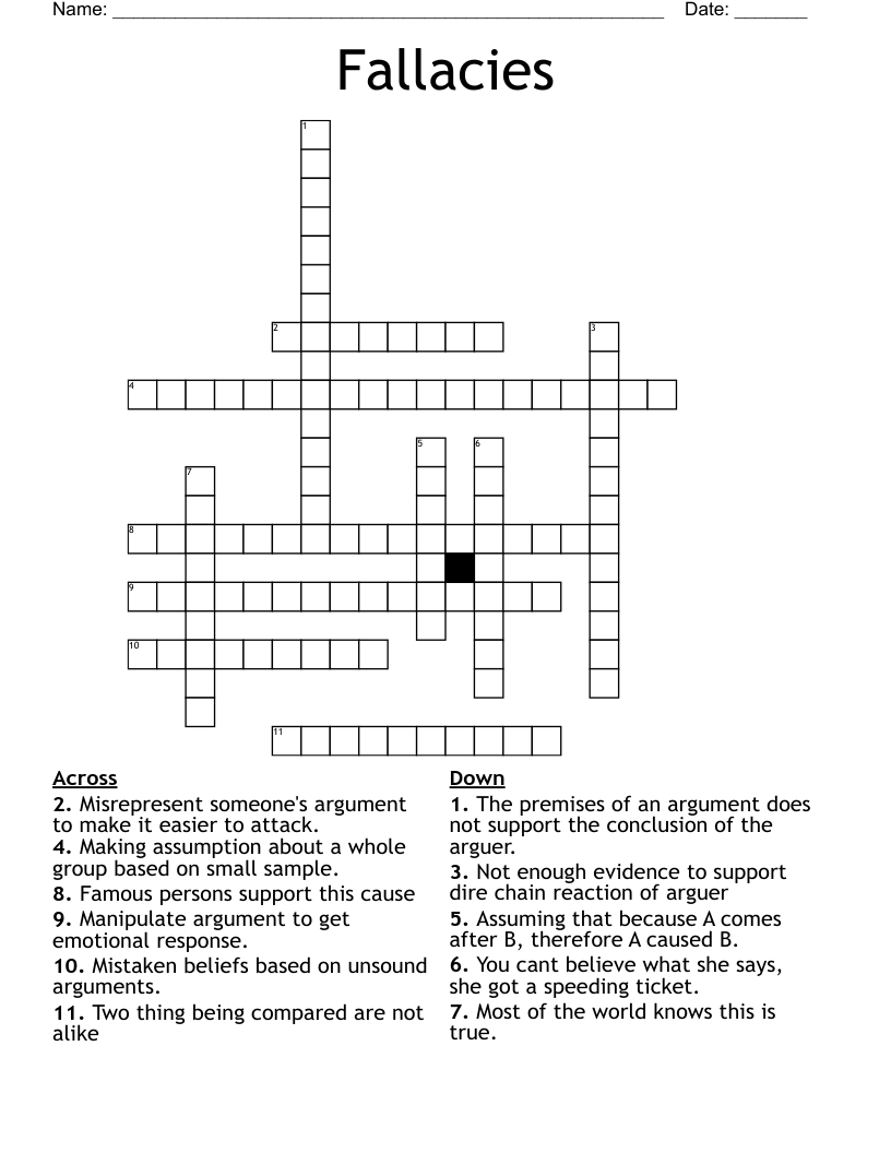 Fallacies Crossword