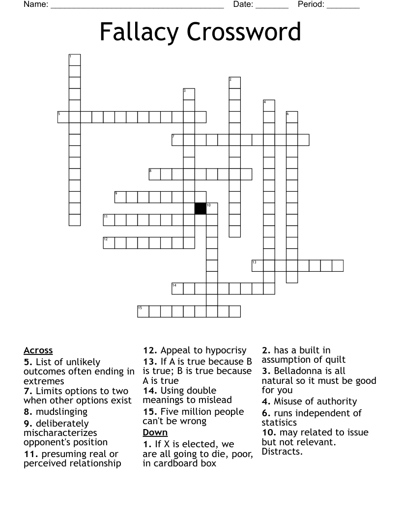 Fallacy Crossword
