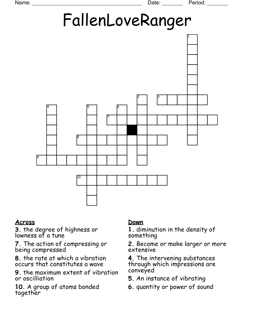 FallenLoveRanger Crossword