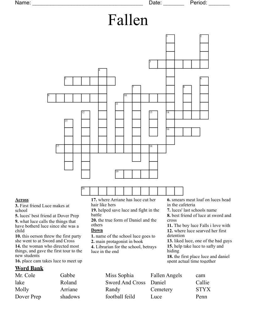 Fallen Crossword