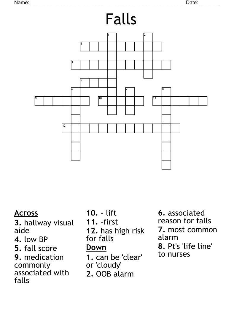 Falls Crossword