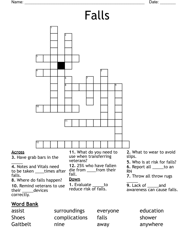 Falls Crossword