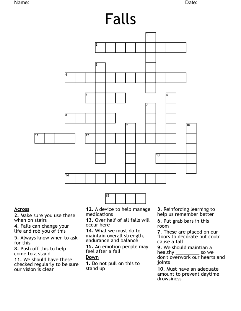 Falls Crossword