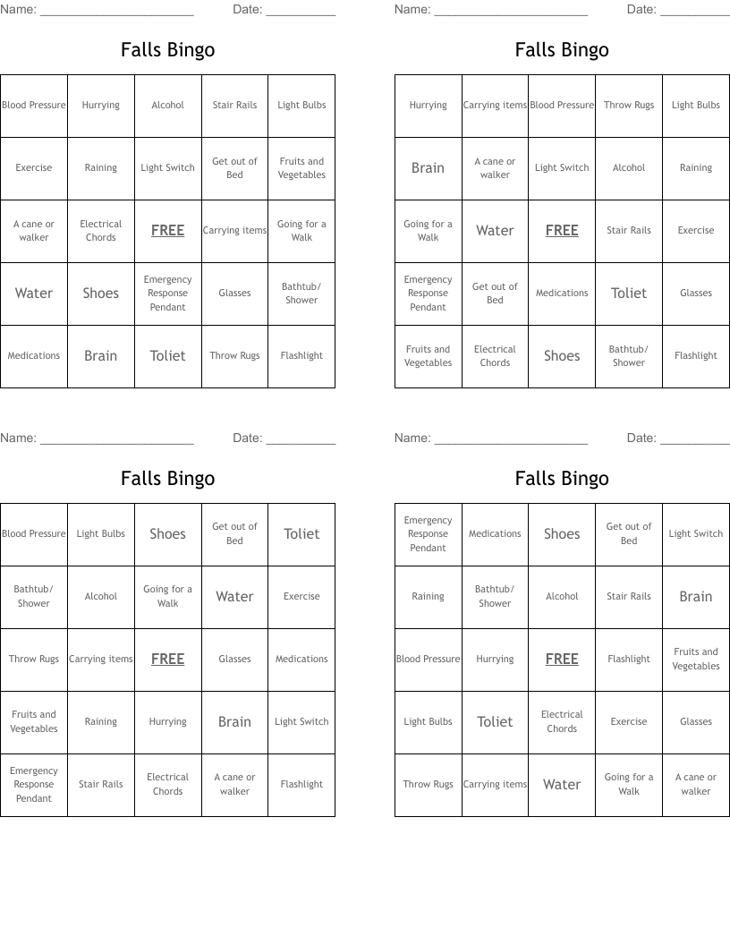 Falls Bingo