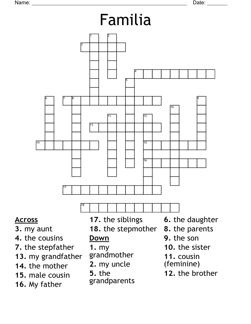 Familia Crossword