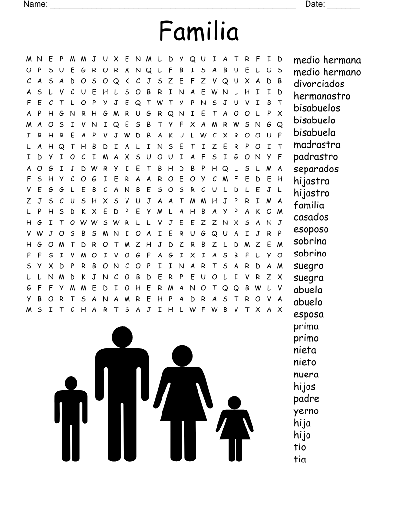 Familia Word Search