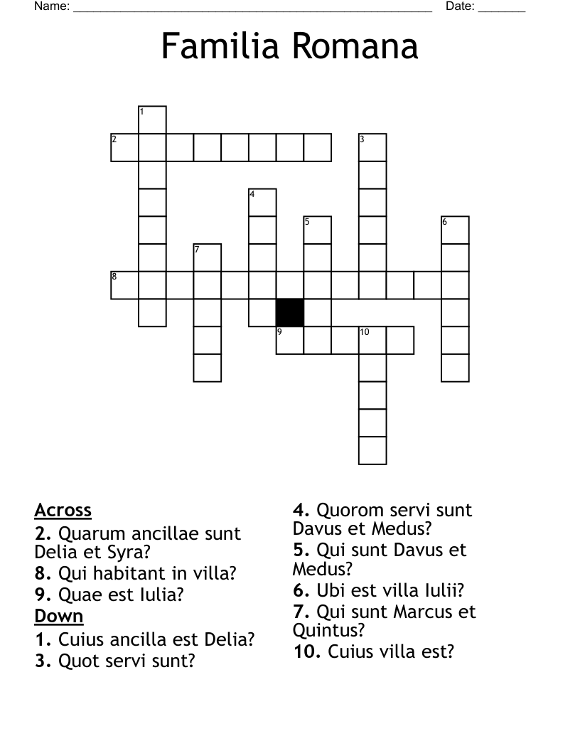 Familia Romana Crossword