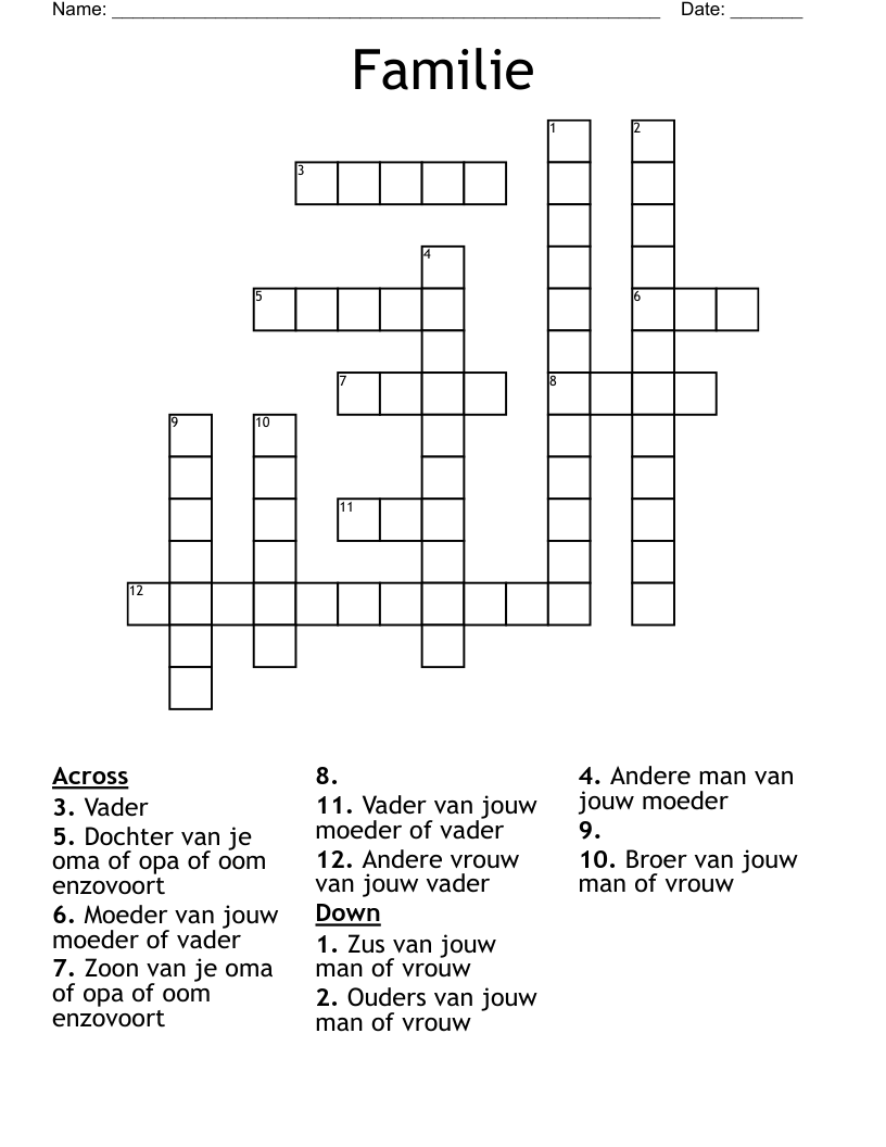 Familie Crossword