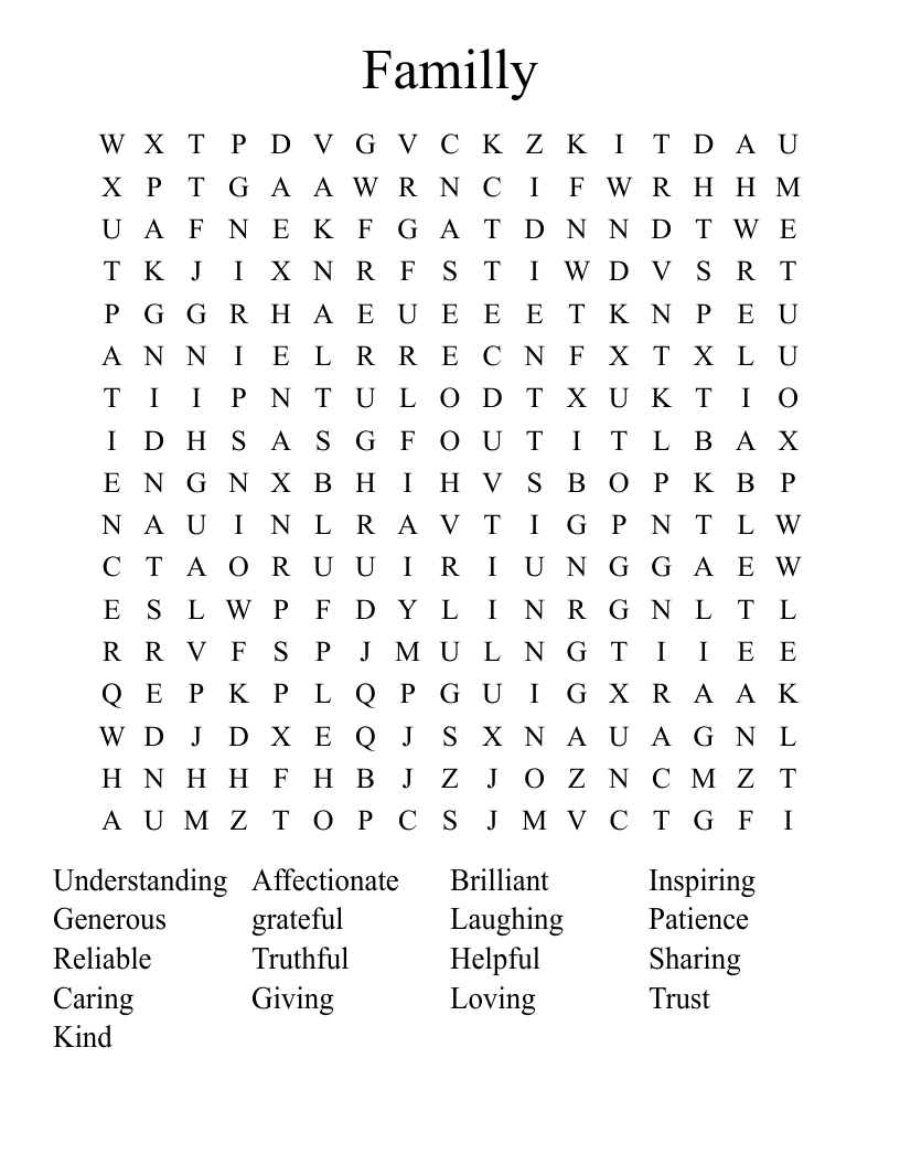 Familly Word Search