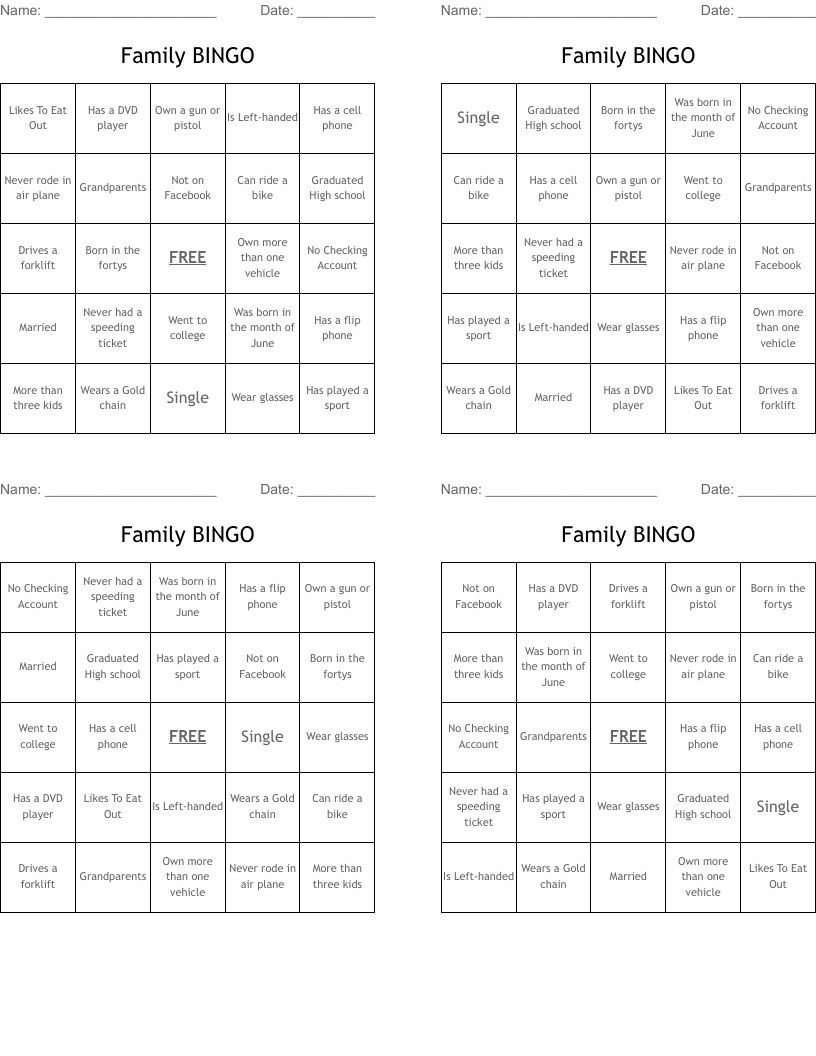 Family BINGO
