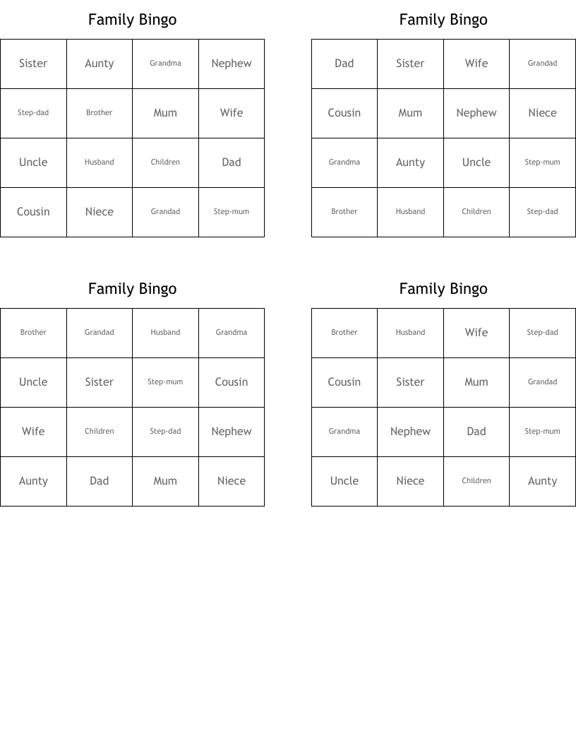 Family Bingo