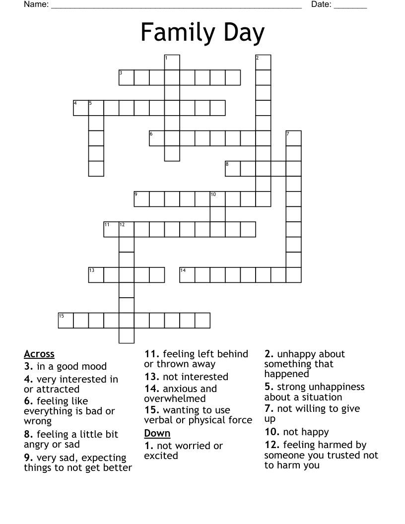 Family Day  Crossword