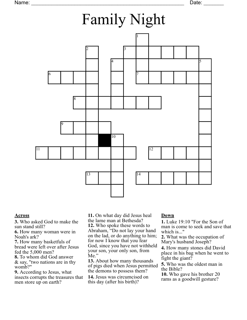 Family Night  Crossword