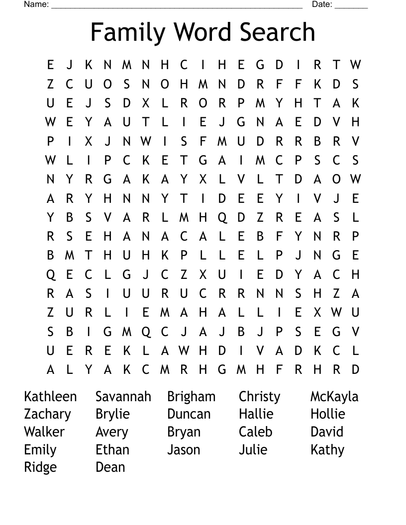 Family Word Search
