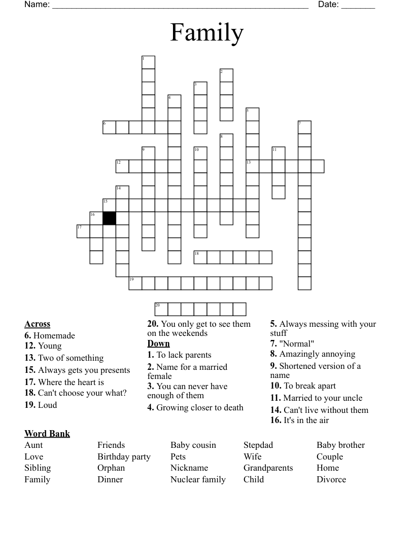 Family  Crossword