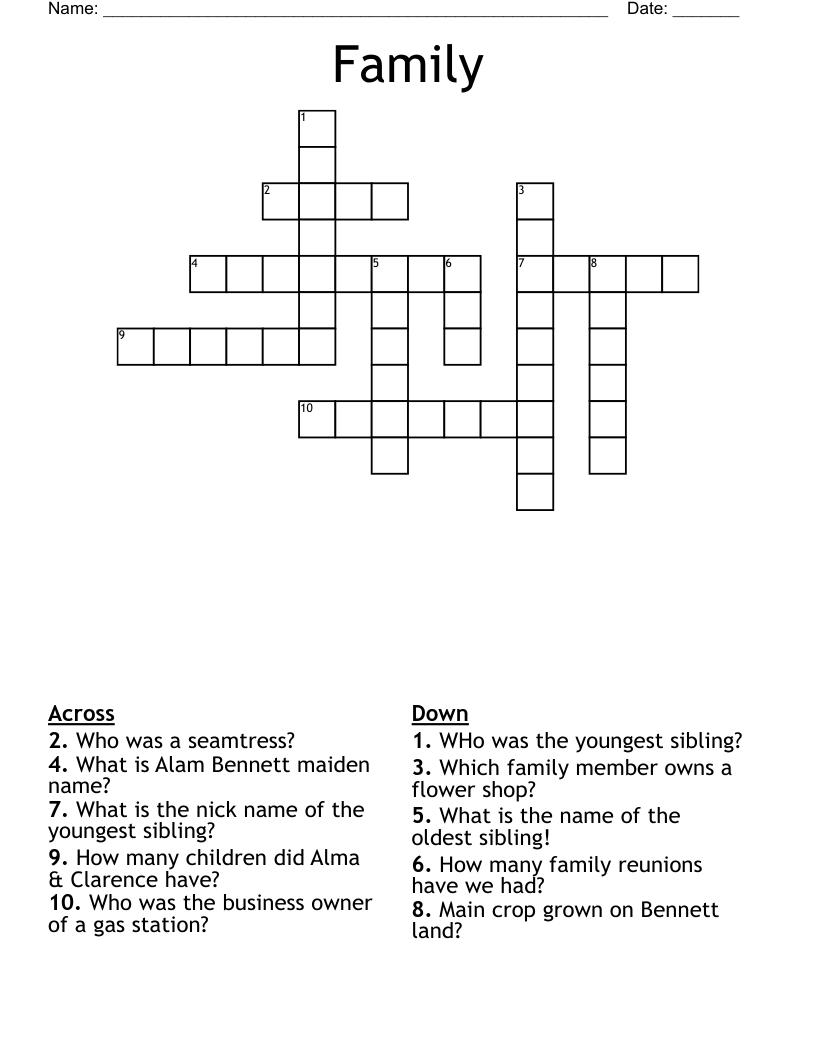Family  Crossword