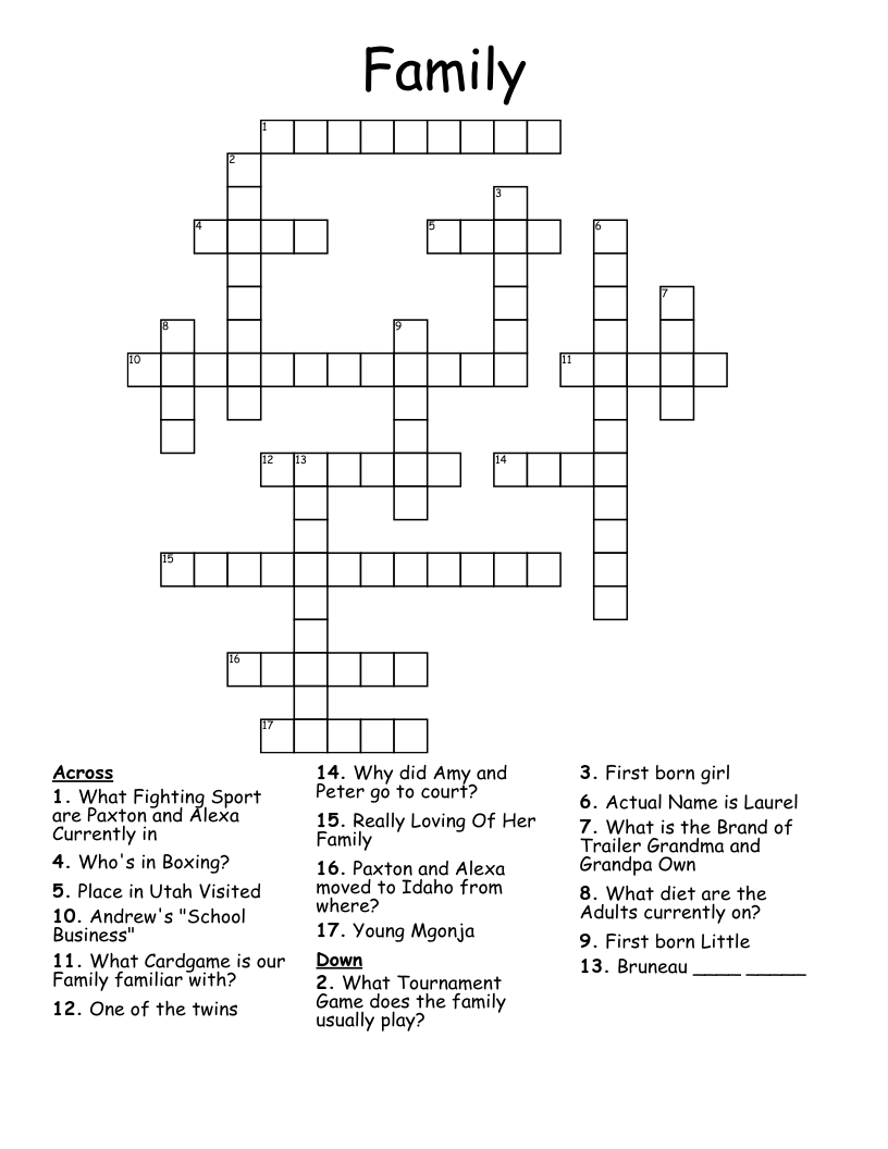 Family  Crossword