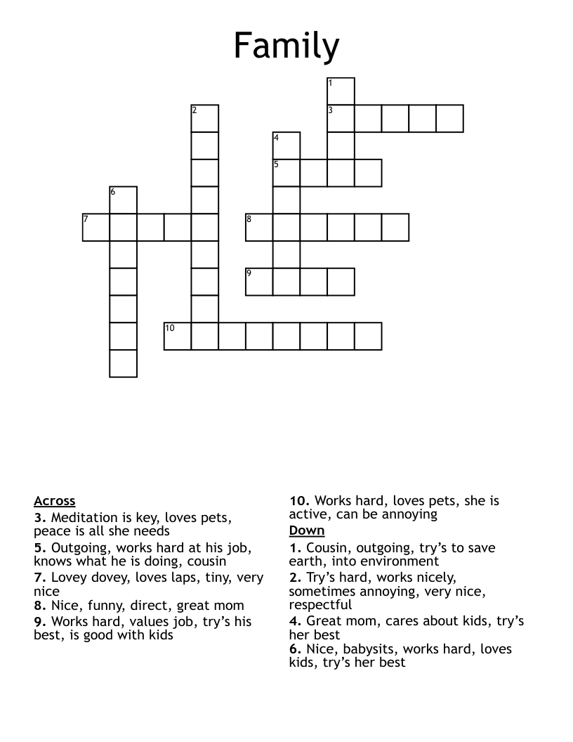Family  Crossword
