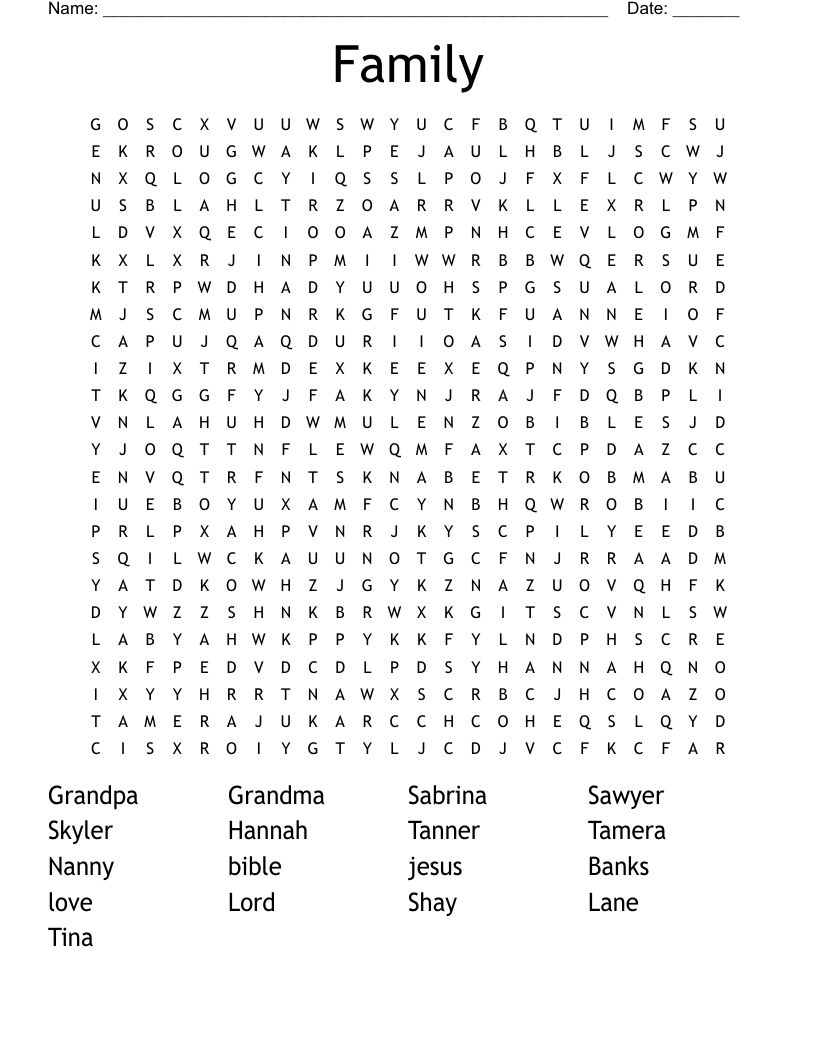 Family  Word Search
