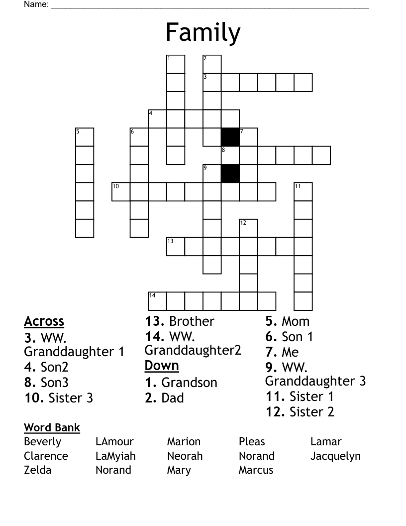 Family  Crossword