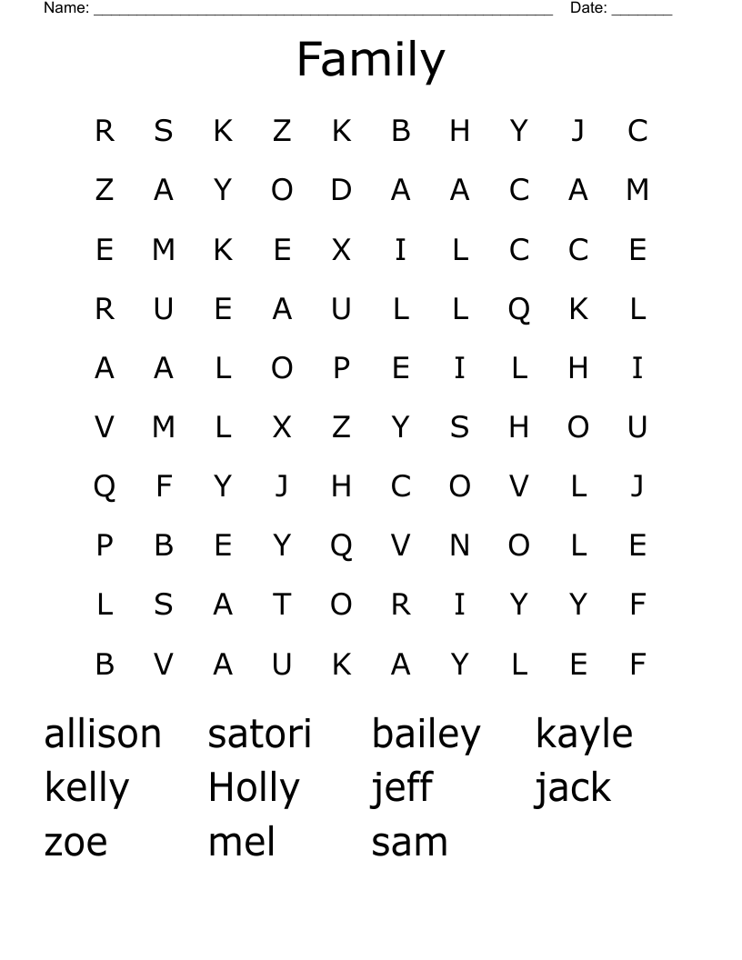 Family  Word Search