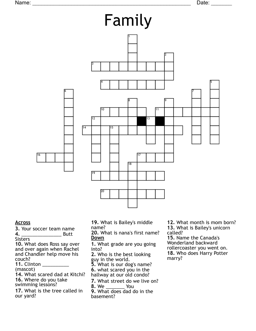 Family  Crossword