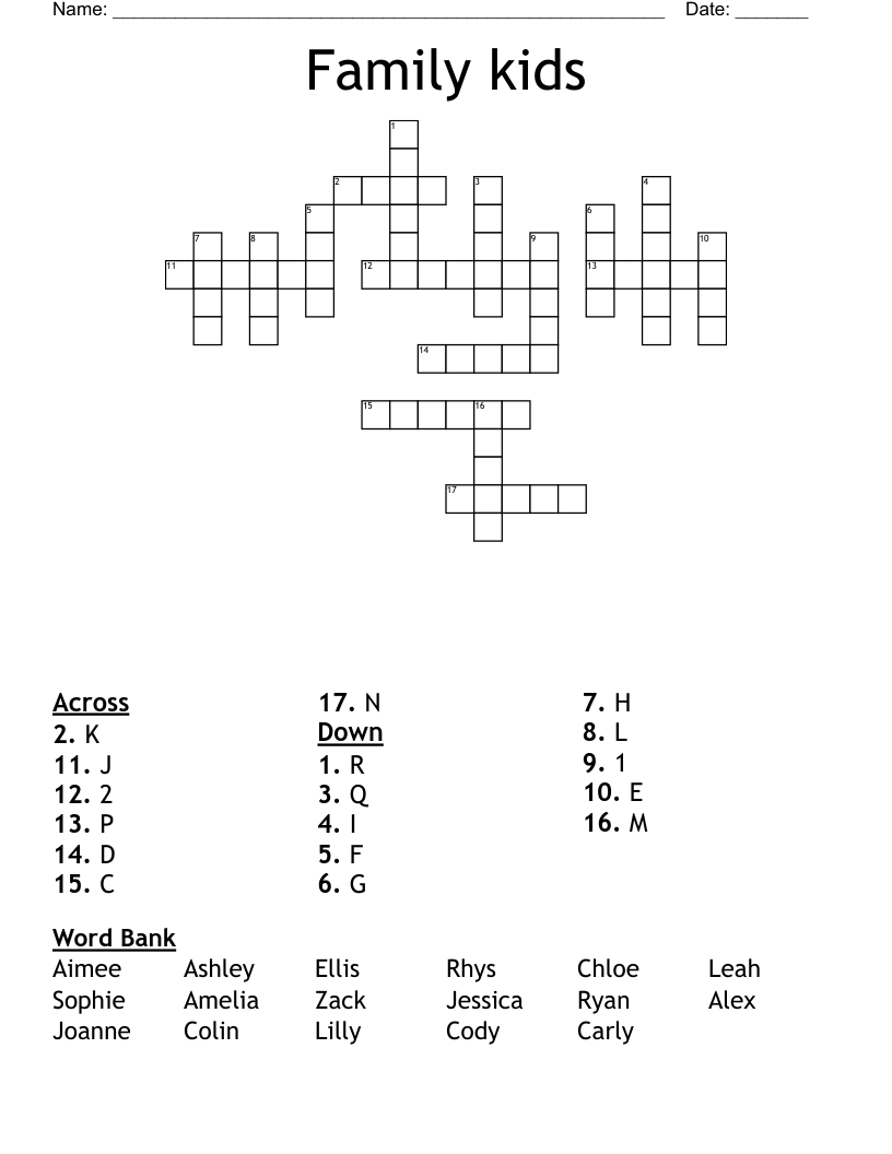 Family kids Crossword