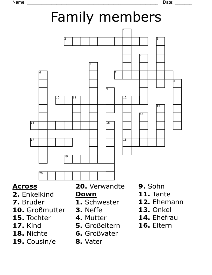 Family members Crossword