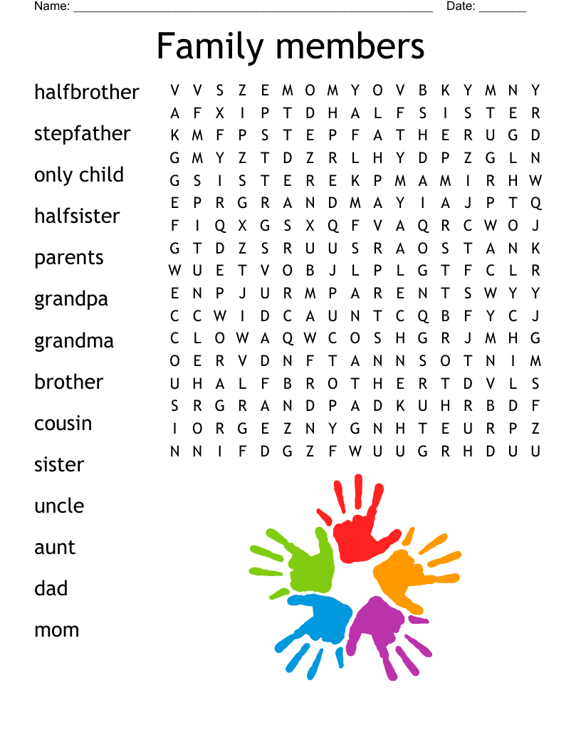 Family members Word Search