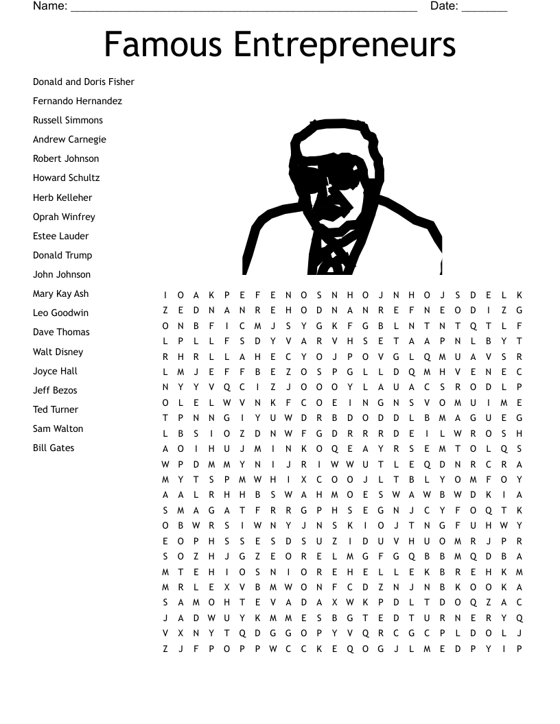 Famous Entrepreneurs Word Search