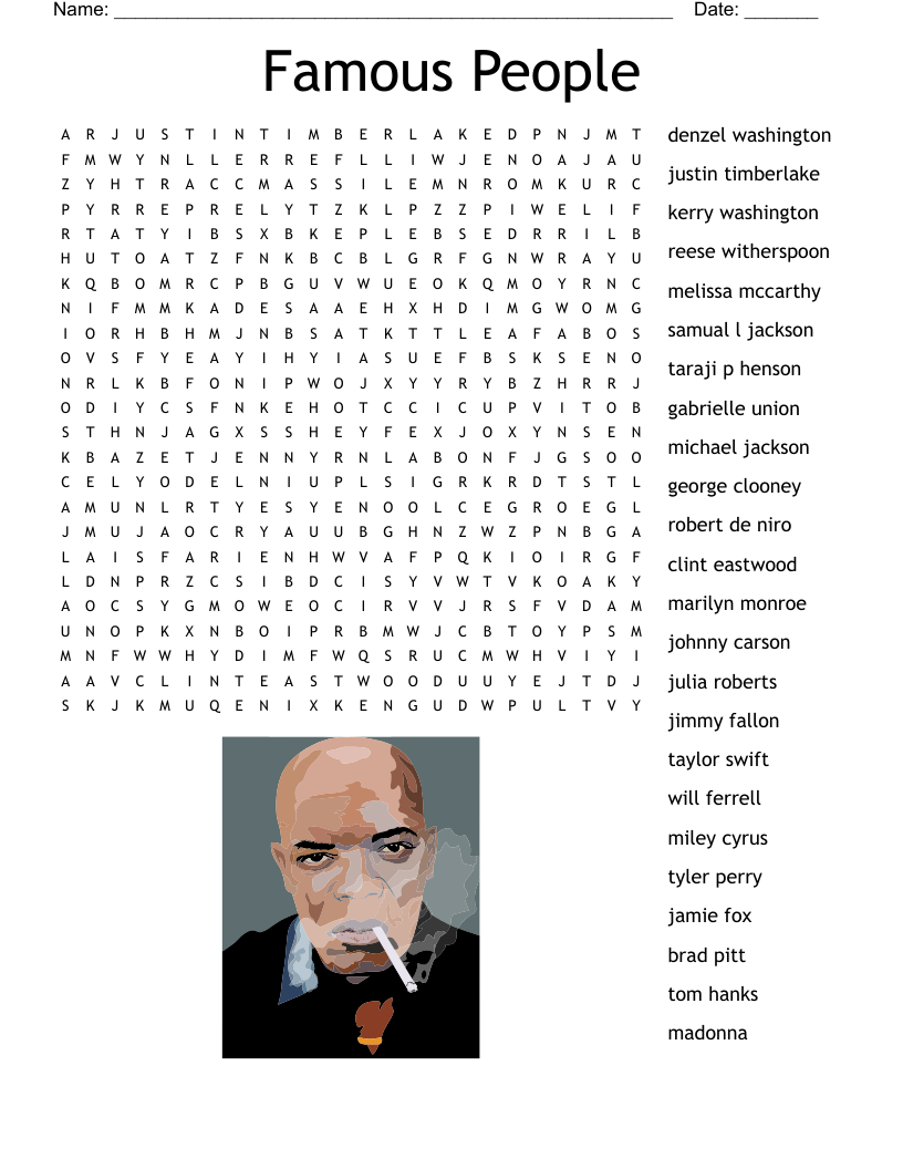 Famous People Word Search
