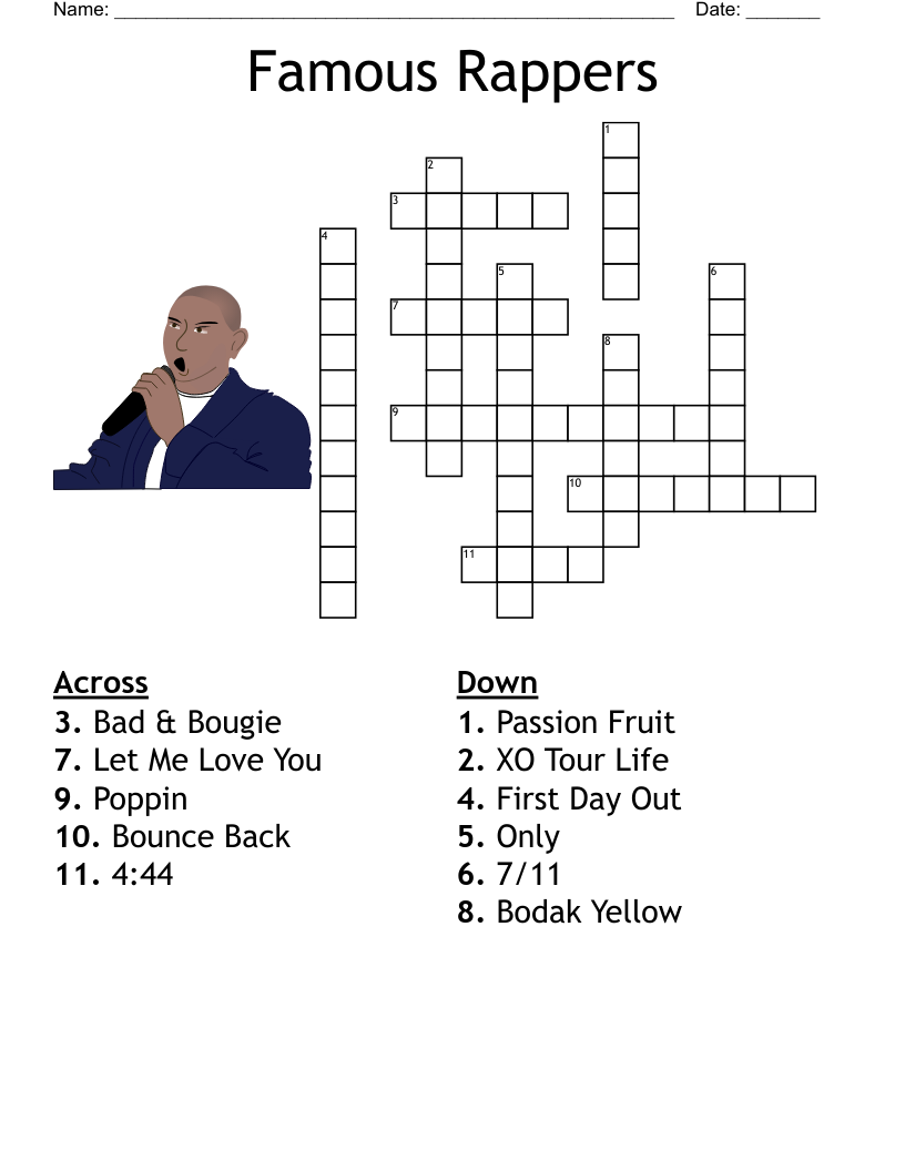 Famous Rappers  Crossword