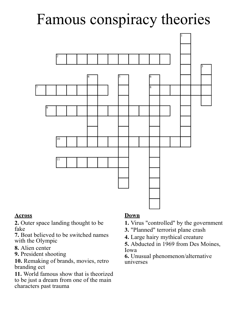 Famous conspiracy theories Crossword