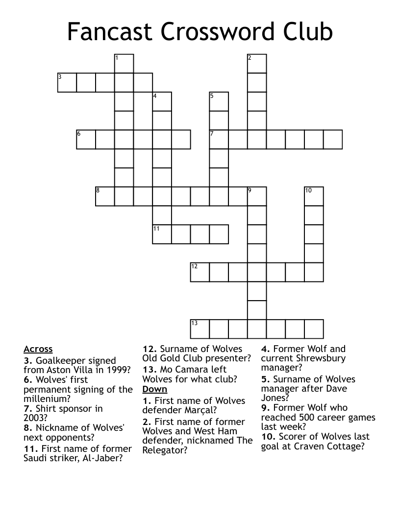 Fancast Crossword Club