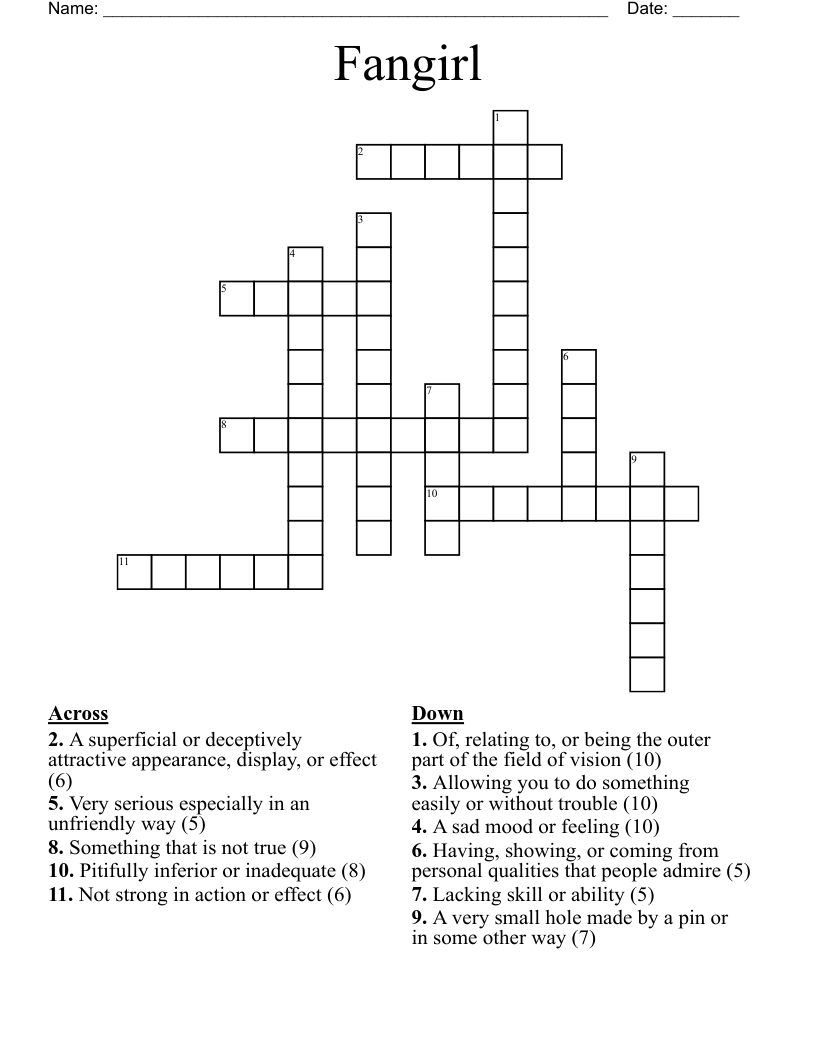 Fangirl Crossword
