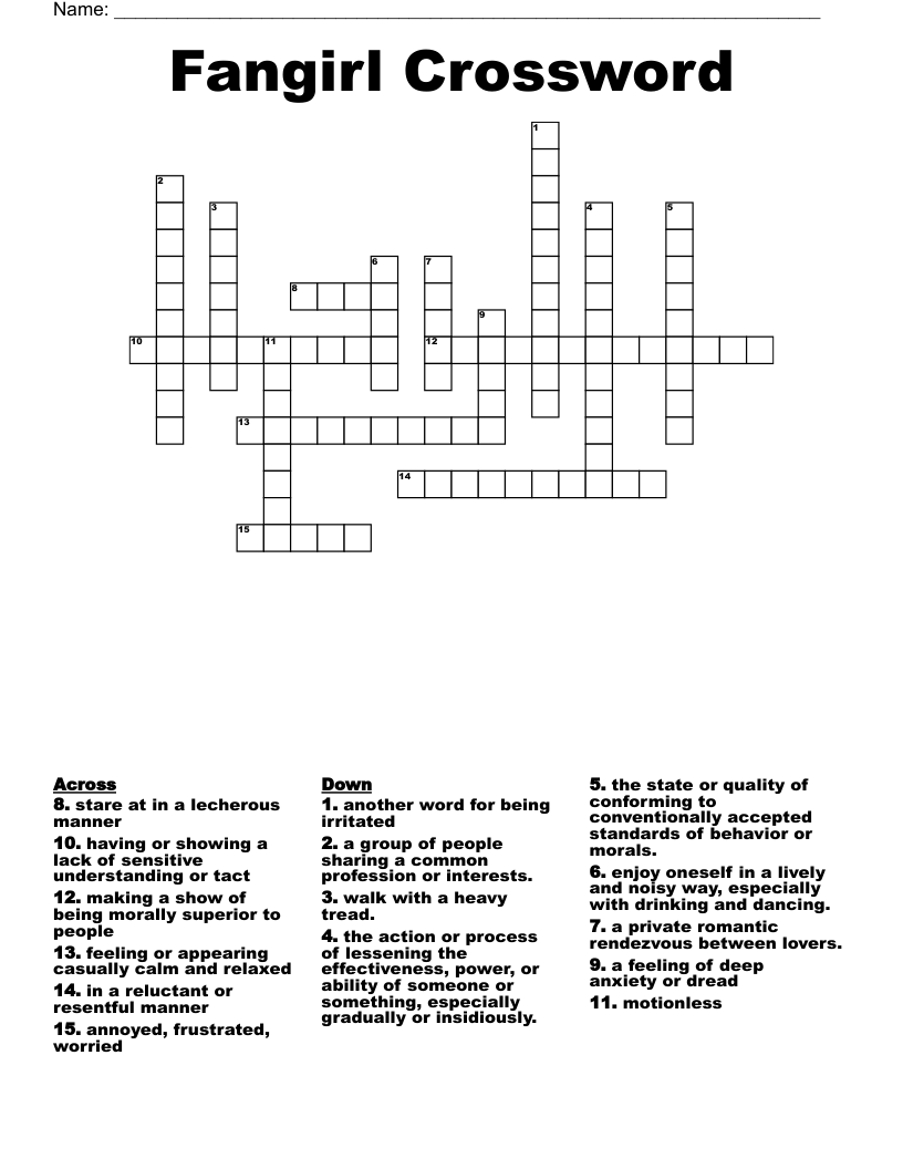 Fangirl Crossword