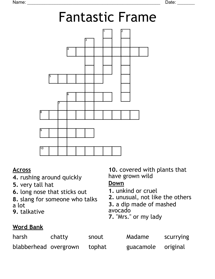 Fantastic Frame Crossword