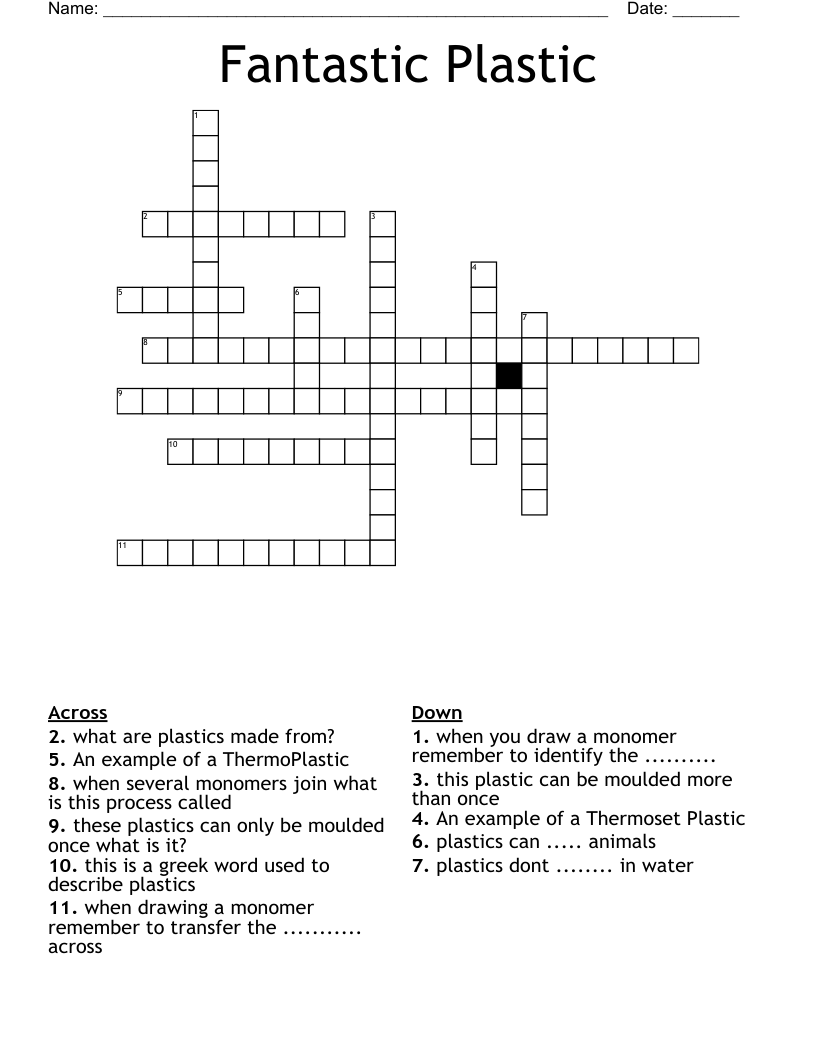 Fantastic Plastic Crossword