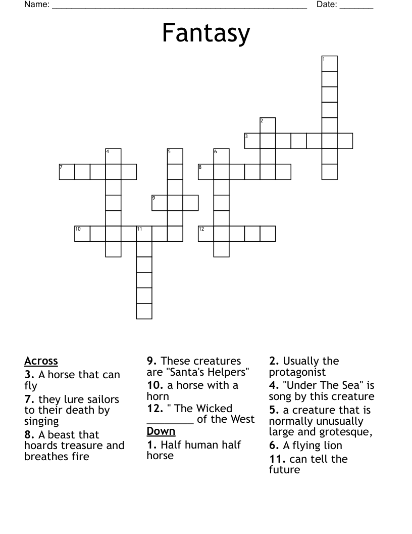 Fantasy  Crossword