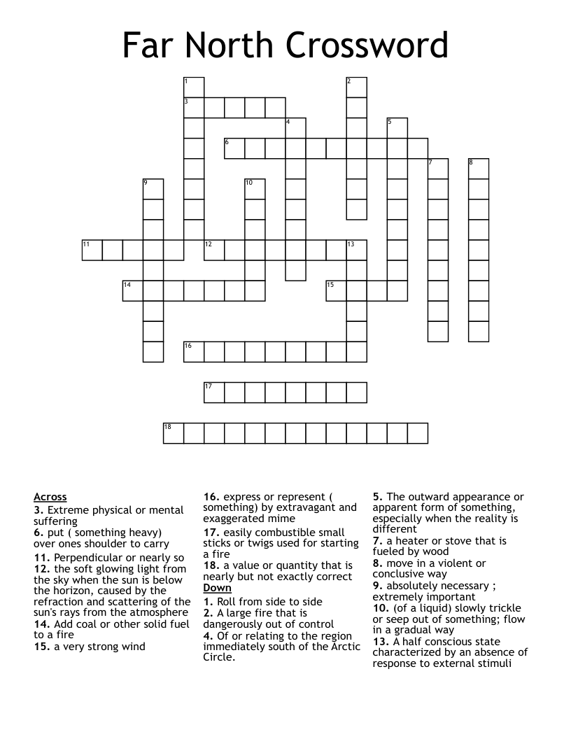 Far North Crossword