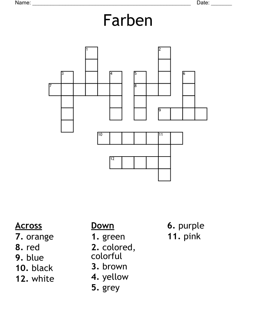 Farben Crossword