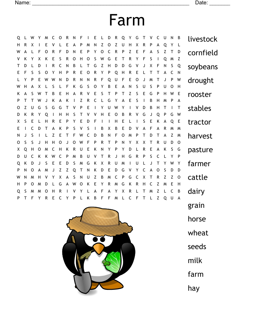 Farm Word Search