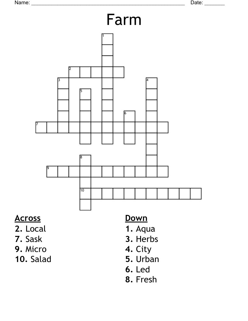 Farm Crossword