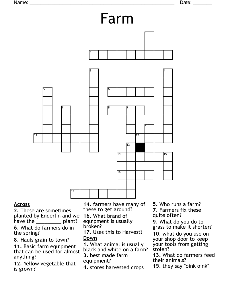 Farm Crossword