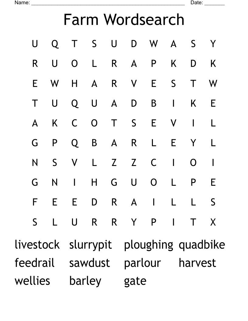 Farm Wordsearch