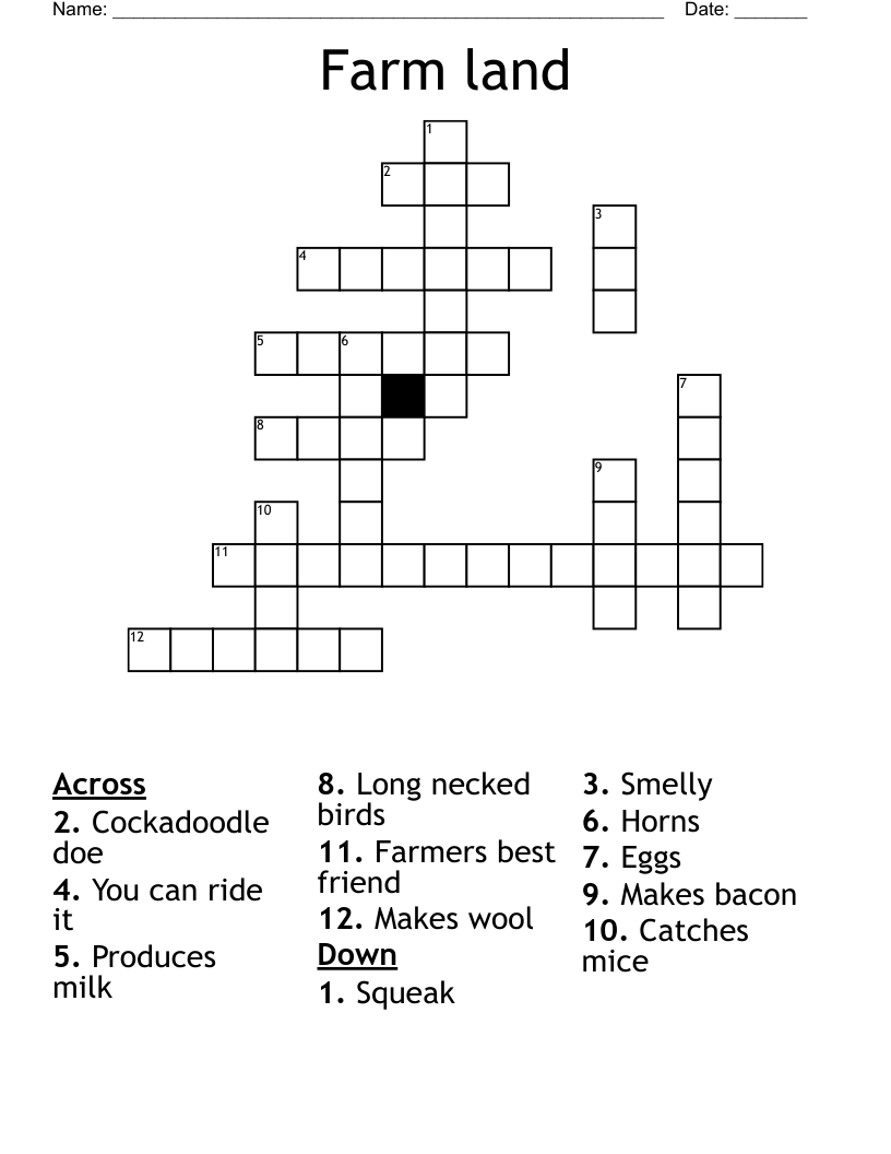 Farm land Crossword