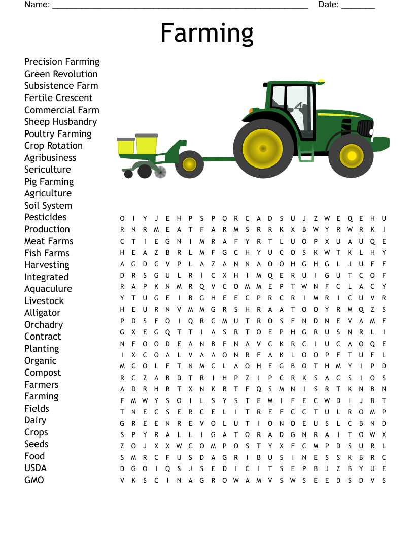 Farming Word Search