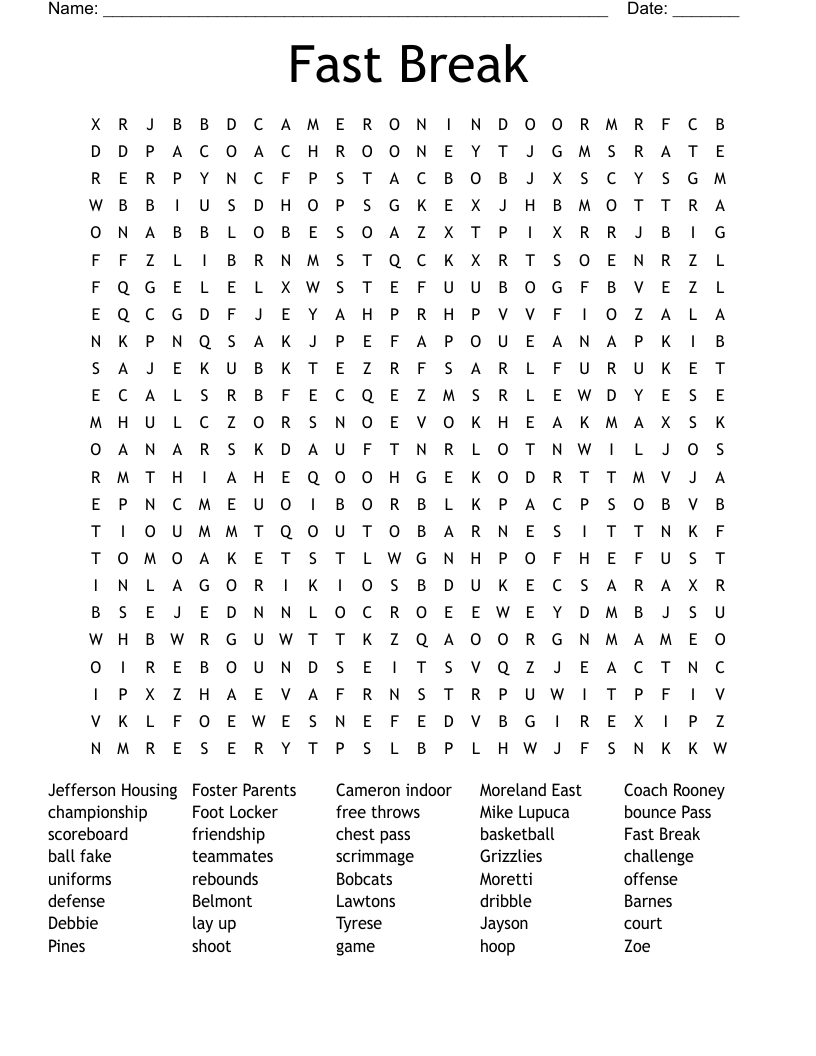 Fast Break Word Search